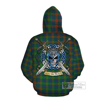 Aiton Tartan Cotton Hoodie with Family Crest Celtic Skull Style Pullover Hoodie - Tartan Vibes Clothing