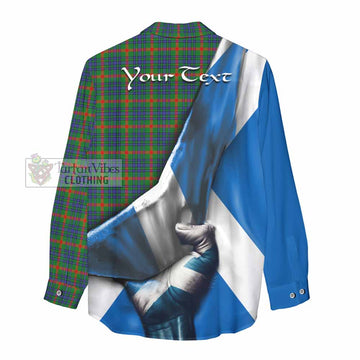 Aiton Tartan Women's Casual Shirt with Family Crest Scotland Patriotic Style - Tartan Vibes Clothing