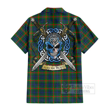 Aiton Tartan Hawaiian Shirt with Family Crest Celtic Skull Style - Tartan Vibes Clothing