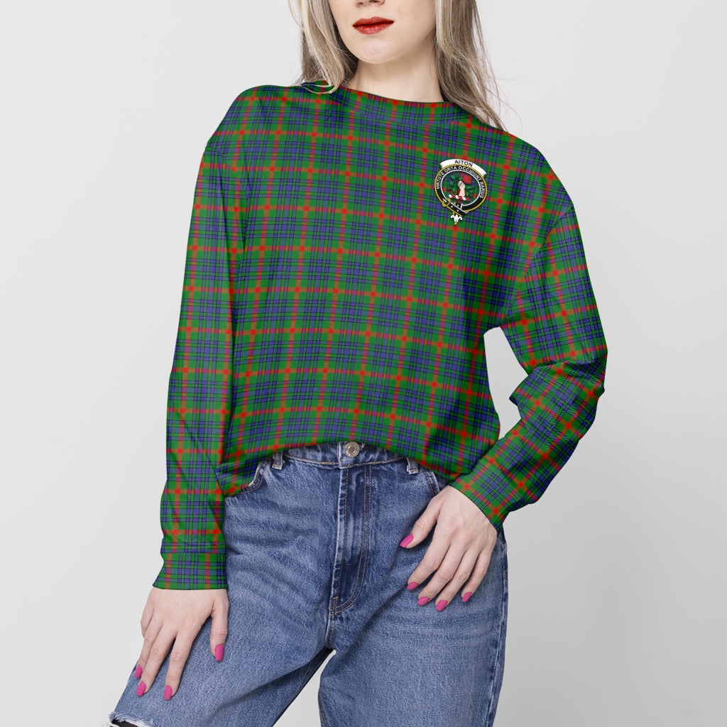 Aiton Tartan Sweatshirt with Family Crest - Tartan Vibes Clothing