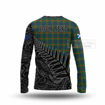 Aiton Crest Tartan Long Sleeve T-Shirt with New Zealand Silver Fern Half Style - Tartan Vibes Clothing