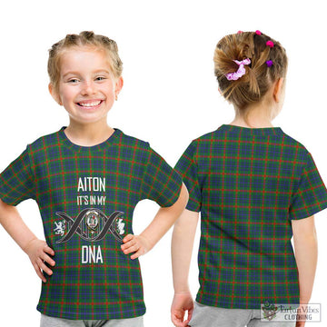 Aiton Tartan Kid T-Shirt with Family Crest DNA In Me Style - Tartan Vibes Clothing
