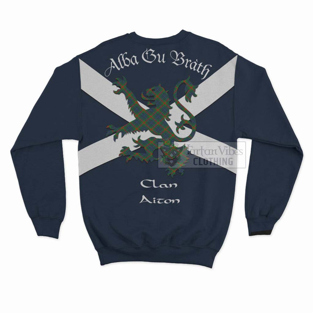 Aiton Tartan Lion Rampant Sweatshirt Proudly Display Your Heritage with Alba Gu Brath and Clan Name - Tartan Vibes Clothing