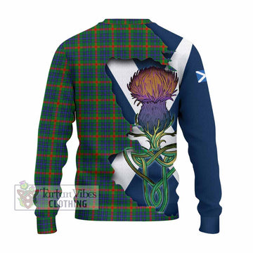 Tartan Vibes Clothing Aiton Tartan Family Crest Knitted Sweater Scottish Thistle Celtic Inspired