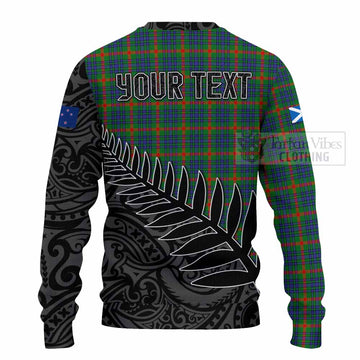 Tartan Vibes Clothing Aiton Crest Tartan Knitted Sweater with New Zealand Silver Fern Half Style