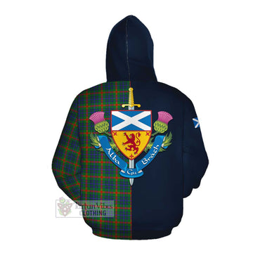Aiton Tartan Cotton Hoodie Alba with Scottish Lion Royal Arm Half Style Pullover Hoodie - Tartan Vibes Clothing