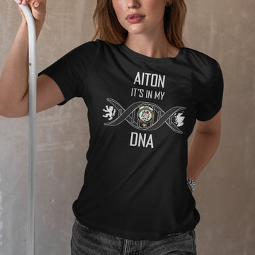 Aiton Family Crest DNA In Me Womens Cotton T Shirt
