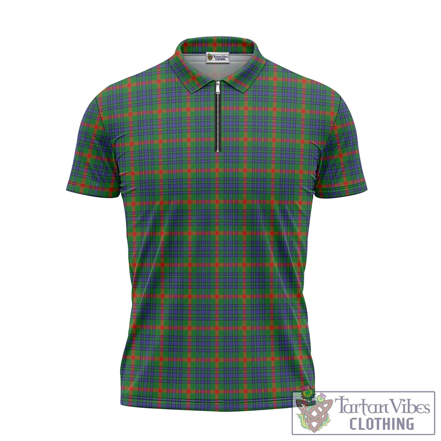 Tartan Vibes Clothing Aiton Tartan Zipper Polo Shirt