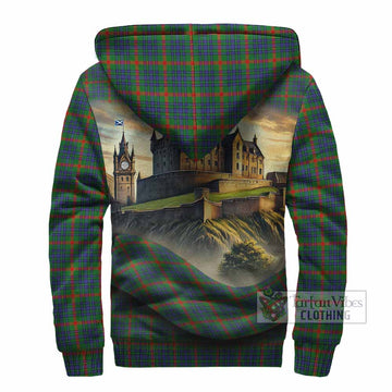 Aiton Tartan Family Crest Sherpa Hoodie with Scottish Ancient Castle Style - Tartan Vibes Clothing