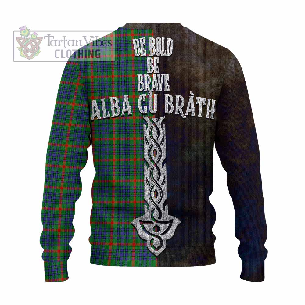 Aiton Tartan Family Crest Knitted Sweater Alba Gu Brath Be Brave Lion Ancient Style - Tartan Vibes Clothing