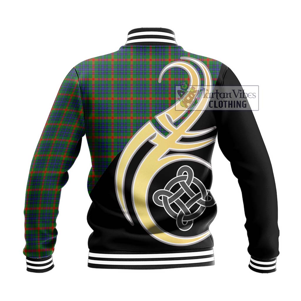 Aiton Tartan Baseball Jacket with Family Crest and Celtic Symbol Style - Tartan Vibes Clothing