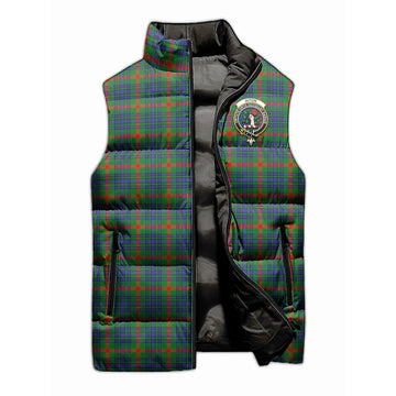 Aiton Tartan Sleeveless Puffer Jacket with Family Crest - Tartanvibesclothing