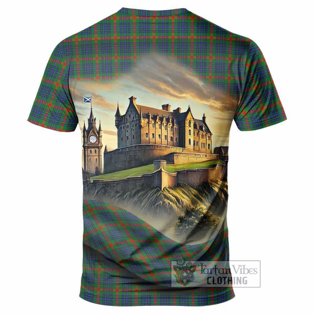 Aiton Tartan Family Crest T-Shirt with Scottish Ancient Castle Style - Tartan Vibes Clothing