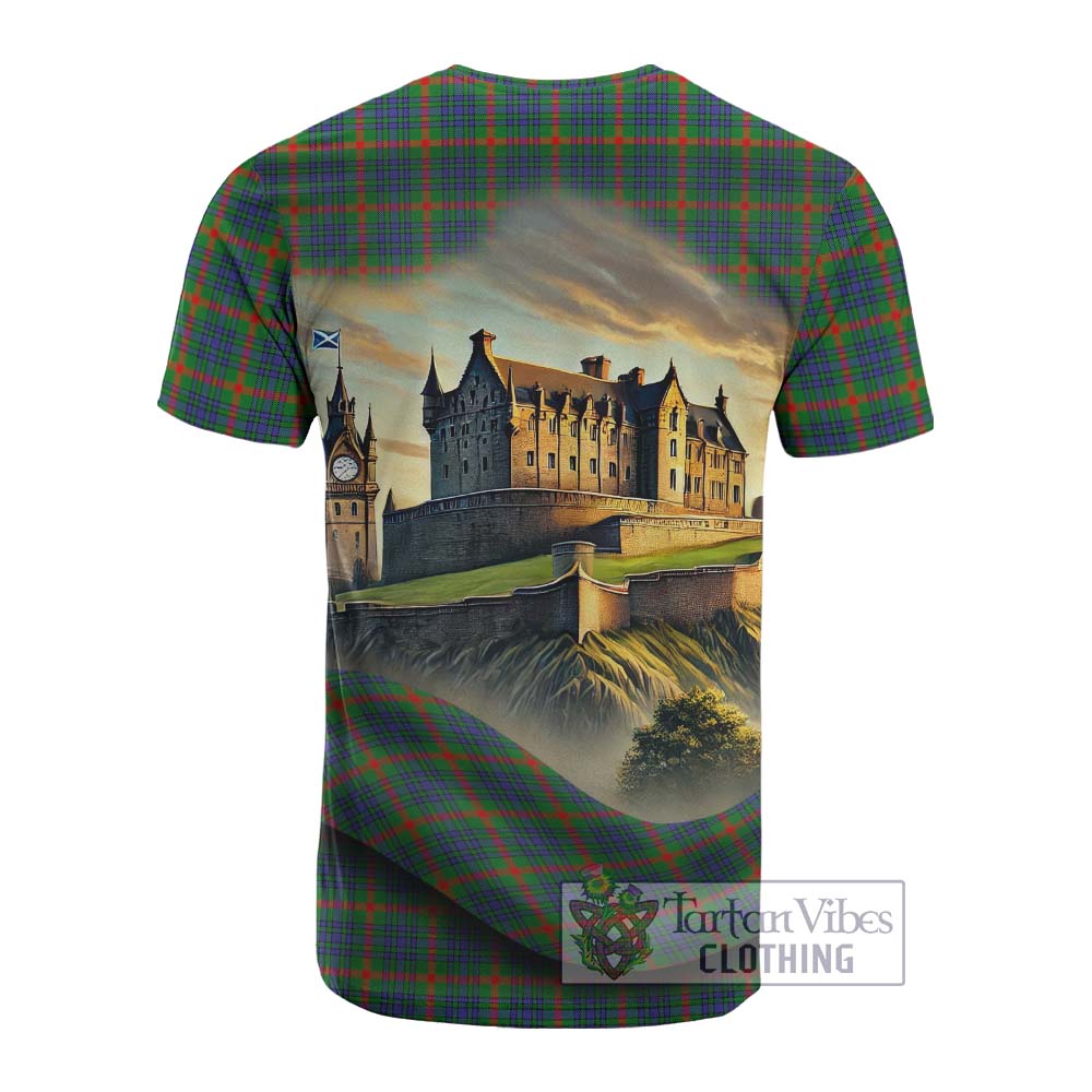 Aiton Tartan Family Crest Cotton T-shirt with Scottish Ancient Castle Style - Tartan Vibes Clothing