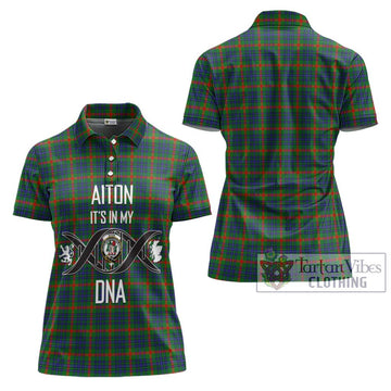 Aiton Tartan Women's Polo Shirt with Family Crest DNA In Me Style - Tartan Vibes Clothing