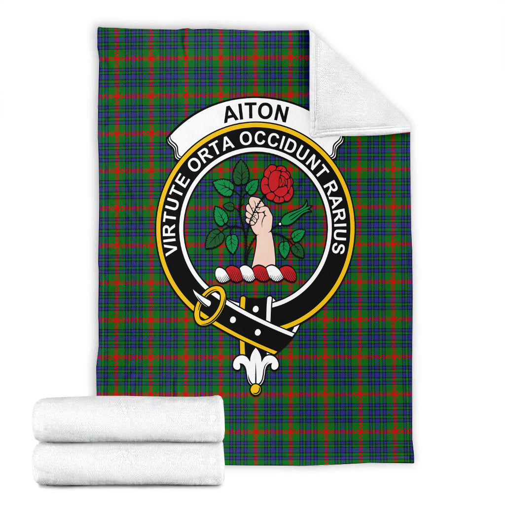 Aiton Tartan Blanket with Family Crest - Tartan Vibes Clothing
