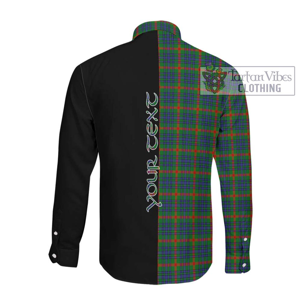 Aiton Tartan Long Sleeve Button Shirt with Family Crest and Half Of Me Style Men's Shirt - Tartanvibesclothing Shop