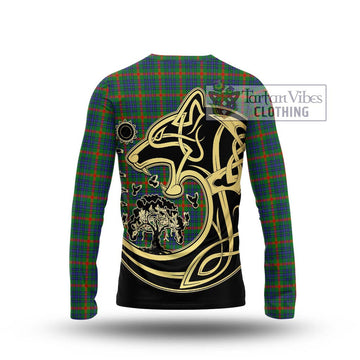 Aiton Tartan Long Sleeve T-Shirt with Family Crest Celtic Wolf Style - Tartan Vibes Clothing