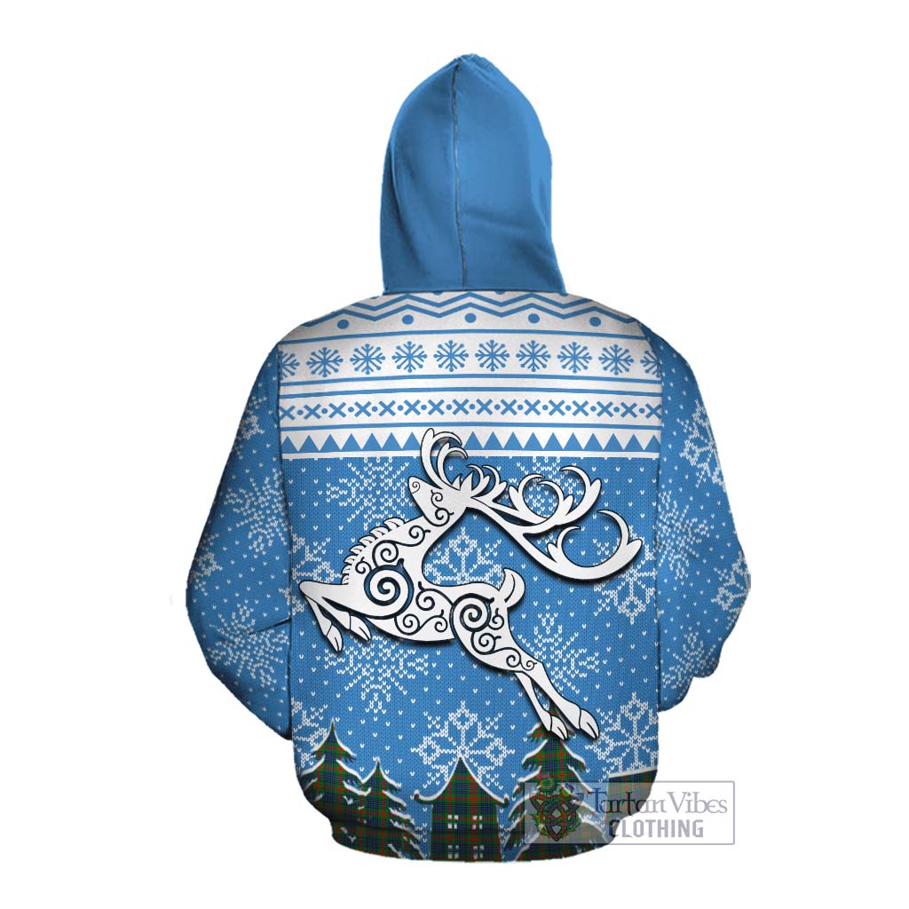 Aiton Clan Christmas Cotton Hoodie Celtic Reindeer Style Pullover Hoodie - Tartan Vibes Clothing
