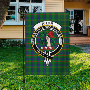 Aiton Tartan Flag with Family Crest
