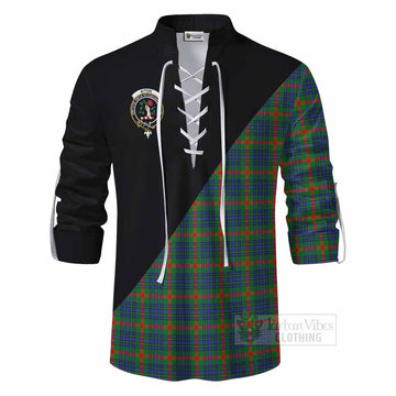 Aiton Tartan Ghillie Kilt Shirt with Family Crest and Military Logo Style - Tartan Vibes Clothing
