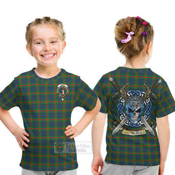 Aiton Tartan Kid T-Shirt with Family Crest Celtic Skull Style - Tartan Vibes Clothing
