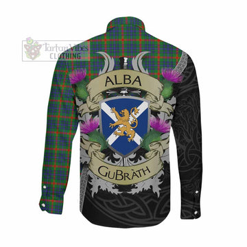 Aiton Tartan Family Crest Long Sleeve Button Shirt Lion Rampant Royal Thistle Shield Celtic Inspired Men's Shirt - Tartan Vibes Clothing