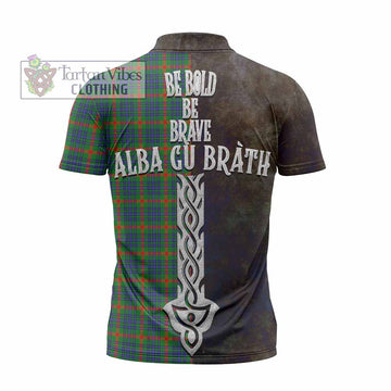 Aiton Tartan Family Crest Zipper Polo Shirt Alba Gu Brath Be Brave Lion Ancient Style - Tartan Vibes Clothing