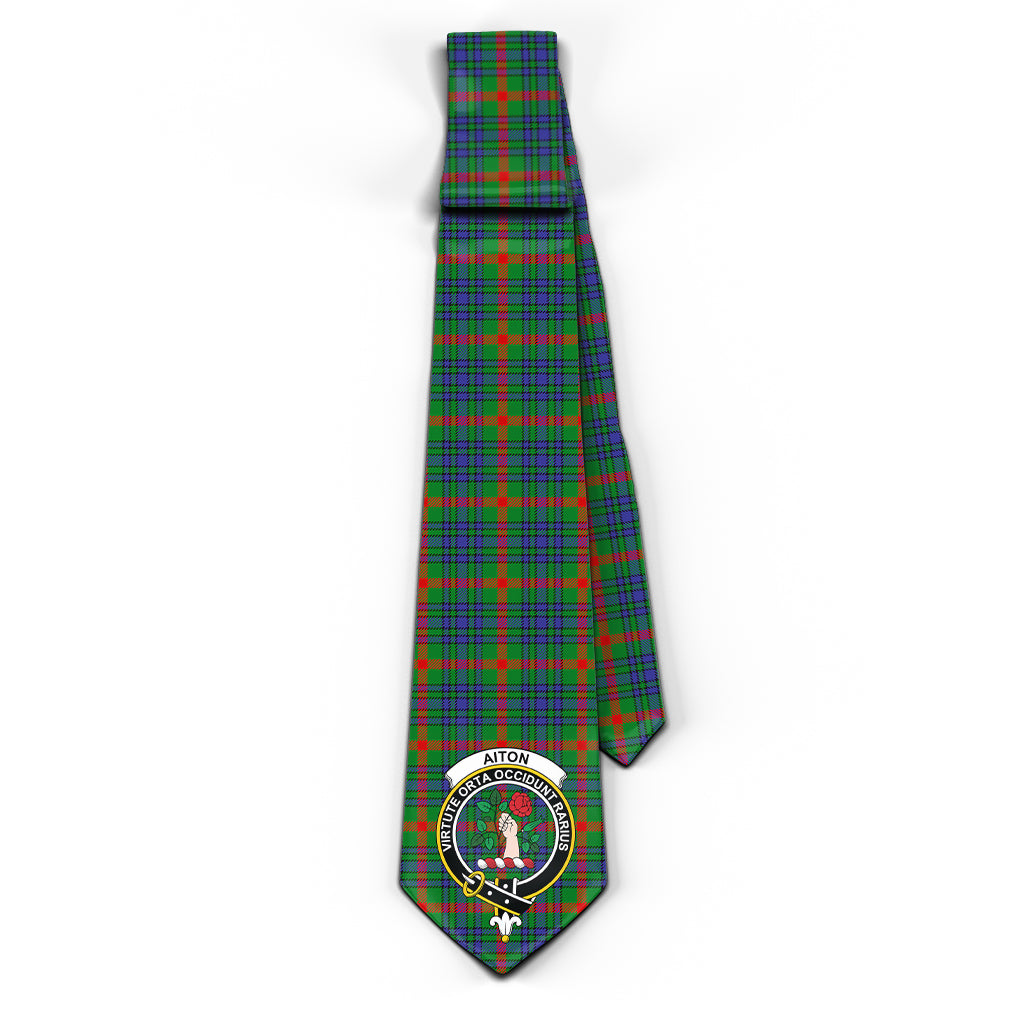 Aiton Tartan Classic Necktie with Family Crest - Tartan Vibes Clothing