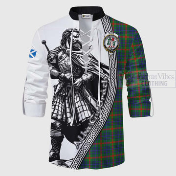 Aiton Tartan Clan Crest Ghillie Kilt Shirt with Highlander Warrior Celtic Style - Tartan Vibes Clothing