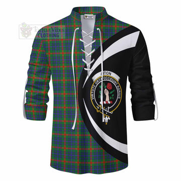Aiton Tartan Ghillie Kilt Shirt with Family Crest Circle Style - Tartan Vibes Clothing