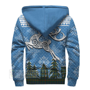 Aiton Clan Christmas Sherpa Hoodie Celtic Reindeer Style - Tartan Vibes Clothing