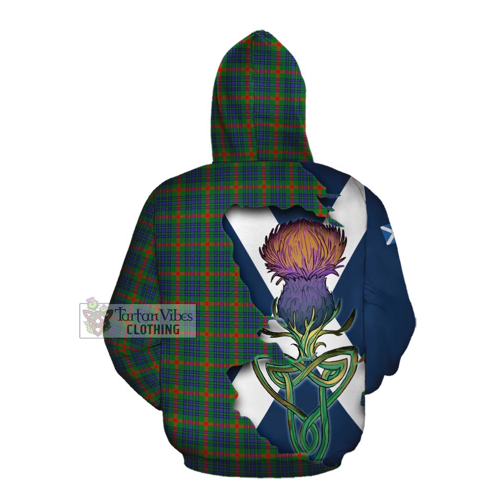 Tartan Vibes Clothing Aiton Tartan Family Crest Cotton Hoodie Scottish Thistle Celtic Inspired