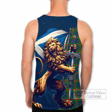 Aiton Tartan Family Crest Men's Tank Top with Scottish Majestic Lion - Tartan Vibes Clothing