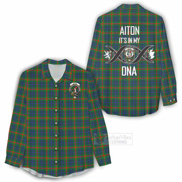 Aiton Tartan Women's Casual Shirt with Family Crest DNA In Me Style - Tartan Vibes Clothing
