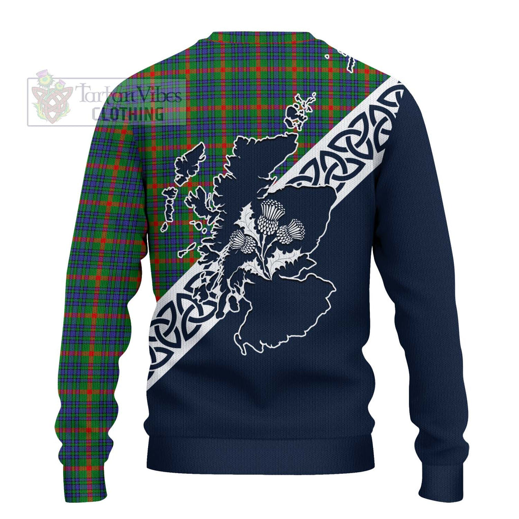 Aiton Tartan Ugly Sweater Featuring Thistle and Scotland Map - Tartan Vibes Clothing