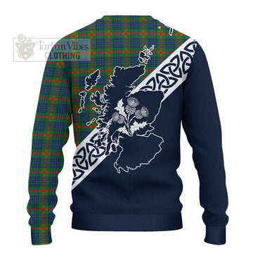 Aiton Tartan Ugly Sweater Featuring Thistle and Scotland Map - Tartan Vibes Clothing