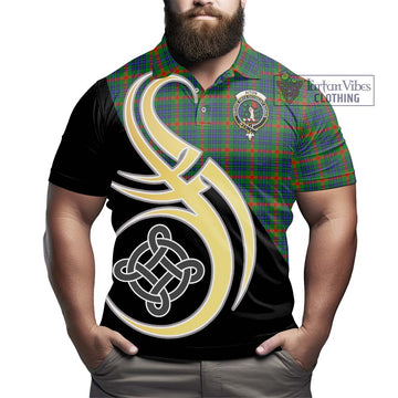 Aiton Tartan Polo Shirt with Family Crest and Celtic Symbol Style - Tartan Vibes Clothing