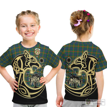 Aiton Tartan Kid T-Shirt with Family Crest Celtic Wolf Style - Tartan Vibes Clothing