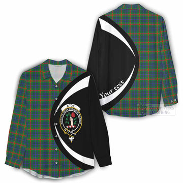 Aiton Tartan Women's Casual Shirt with Family Crest Circle Style - Tartan Vibes Clothing