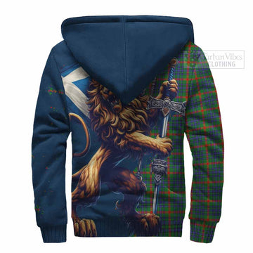 Aiton Tartan Family Crest Sherpa Hoodie with Scottish Majestic Lion - Tartan Vibes Clothing