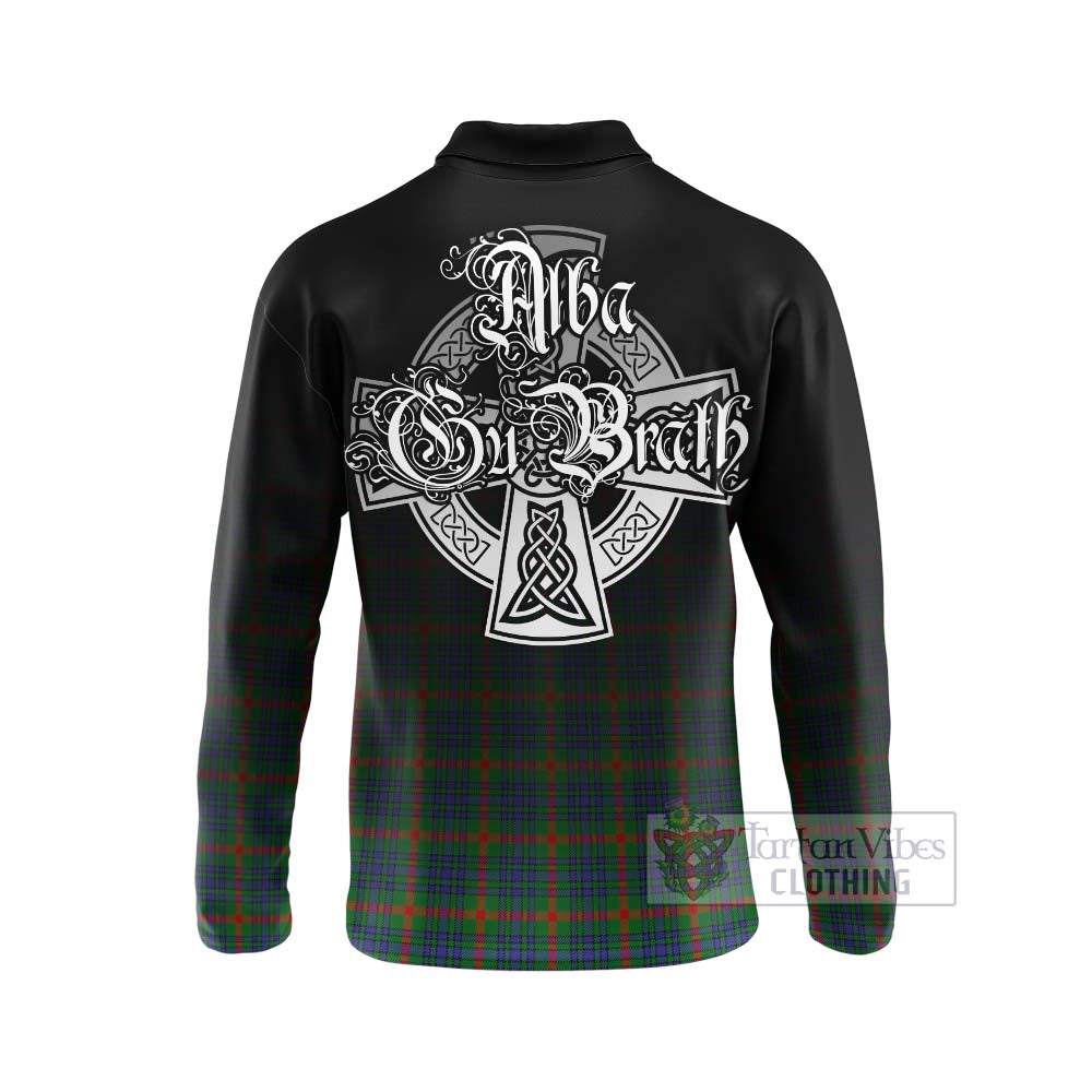Aiton Tartan Long Sleeve Polo Shirt Featuring Alba Gu Brath Family Crest Celtic Inspired - Tartan Vibes Clothing