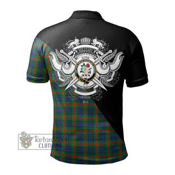 Aiton Tartan Polo Shirt with Family Crest and Military Logo Style - Tartan Vibes Clothing