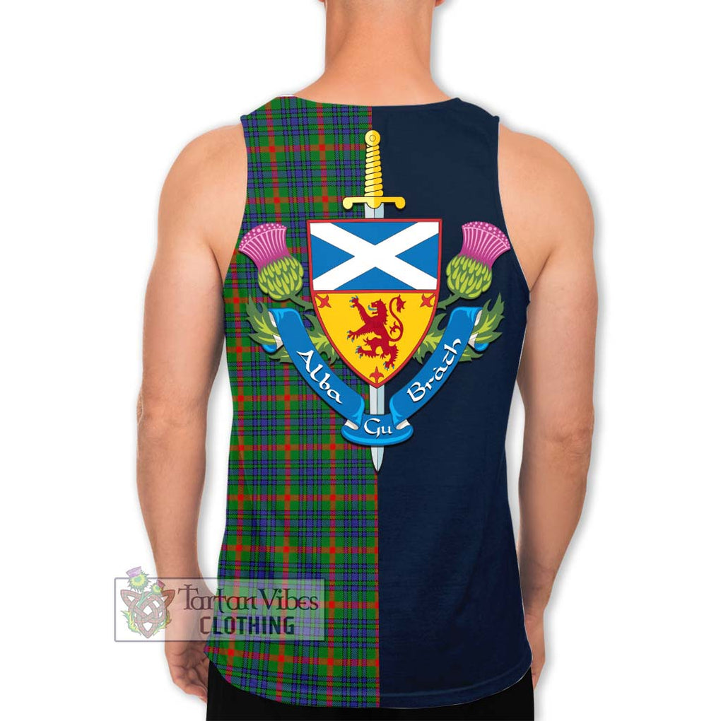 Aiton Tartan Men's Tank Top Alba with Scottish Lion Royal Arm Half Style - Tartan Vibes Clothing