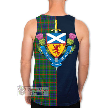 Aiton Tartan Men's Tank Top Alba with Scottish Lion Royal Arm Half Style - Tartan Vibes Clothing
