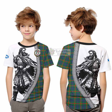Aiton Tartan Clan Crest Kid T-Shirt with Highlander Warrior Celtic Style - Tartan Vibes Clothing