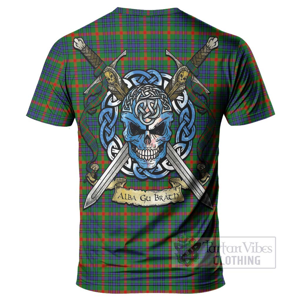 Aiton Tartan T-Shirt with Family Crest Celtic Skull Style - Tartan Vibes Clothing