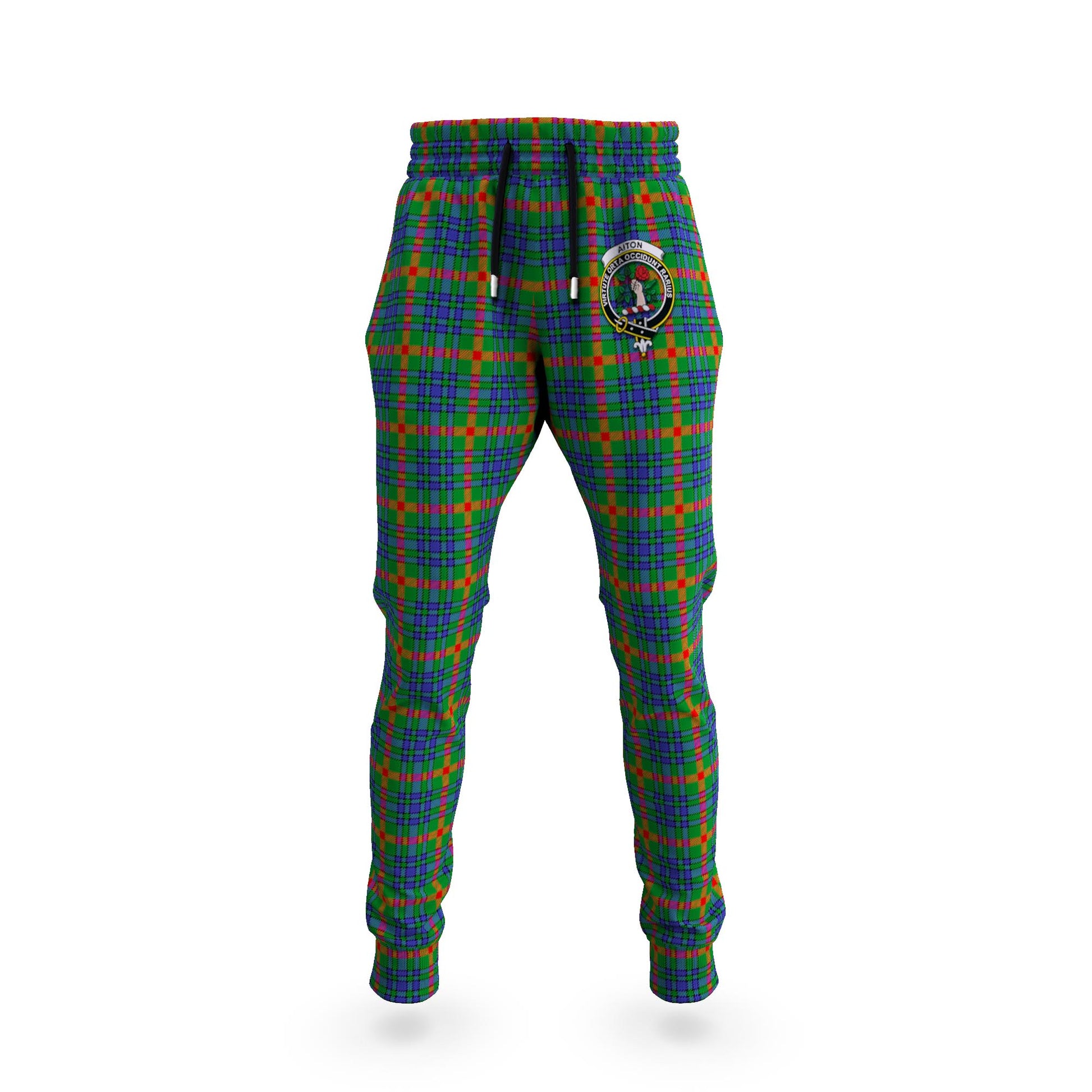 Aiton Tartan Joggers Pants with Family Crest 5XL - Tartan Vibes Clothing