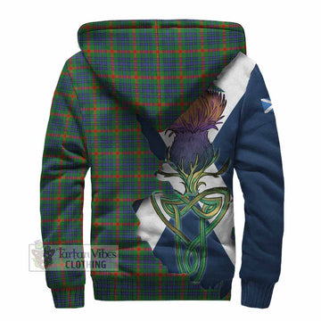Tartan Vibes Clothing Aiton Tartan Family Crest Sherpa Hoodie Scottish Thistle Celtic Inspired