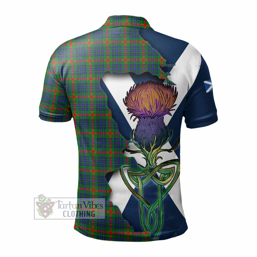 Tartan Vibes Clothing Aiton Tartan Family Crest Polo Shirt Scottish Thistle Celtic Inspired